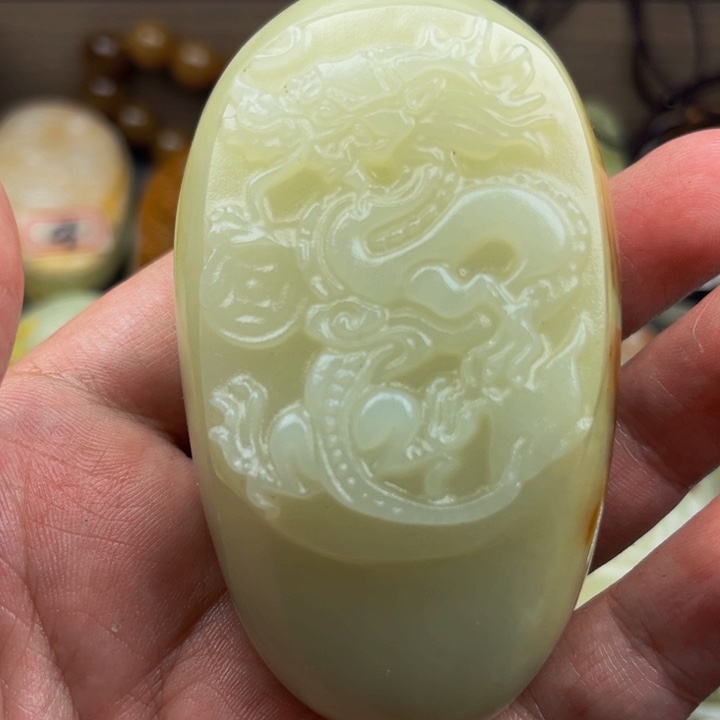 海***石石材方解石手把件
