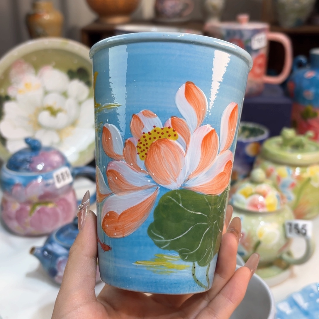 景德镇手绘高温釉下彩陶瓷茶具