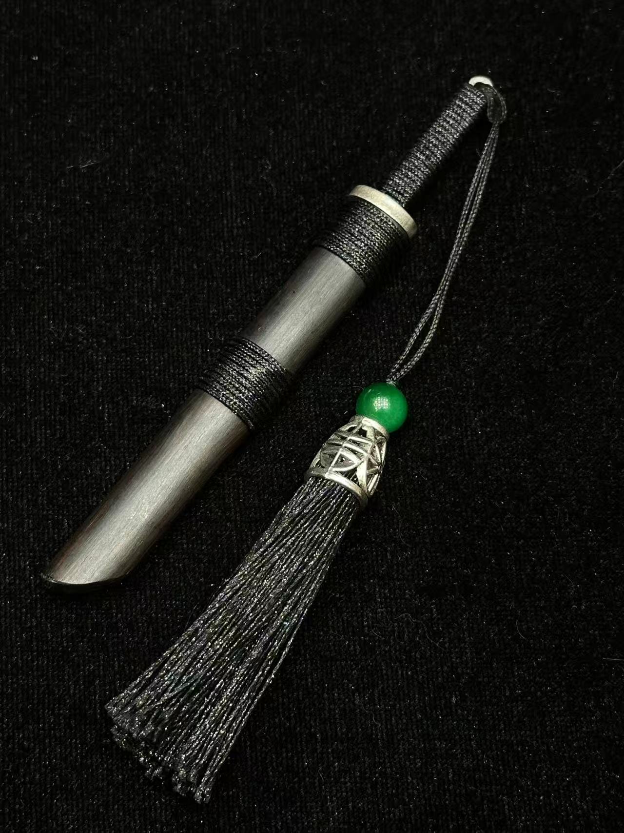 【璟天】逍遥小唐刀 黑檀木 大马士革夹钢 工艺品 未开刃