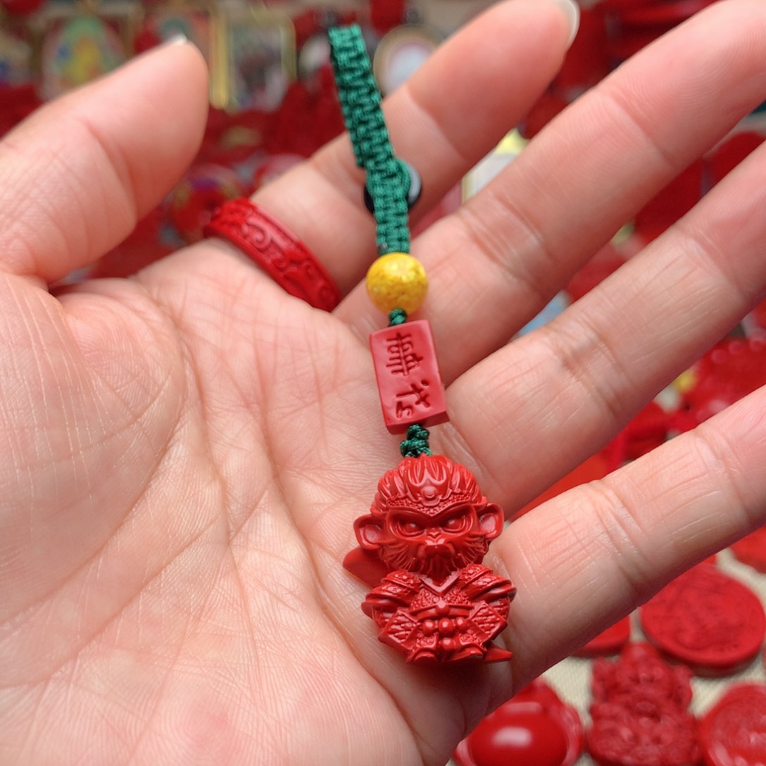 天然辰砂工艺品朱砂钥匙扣