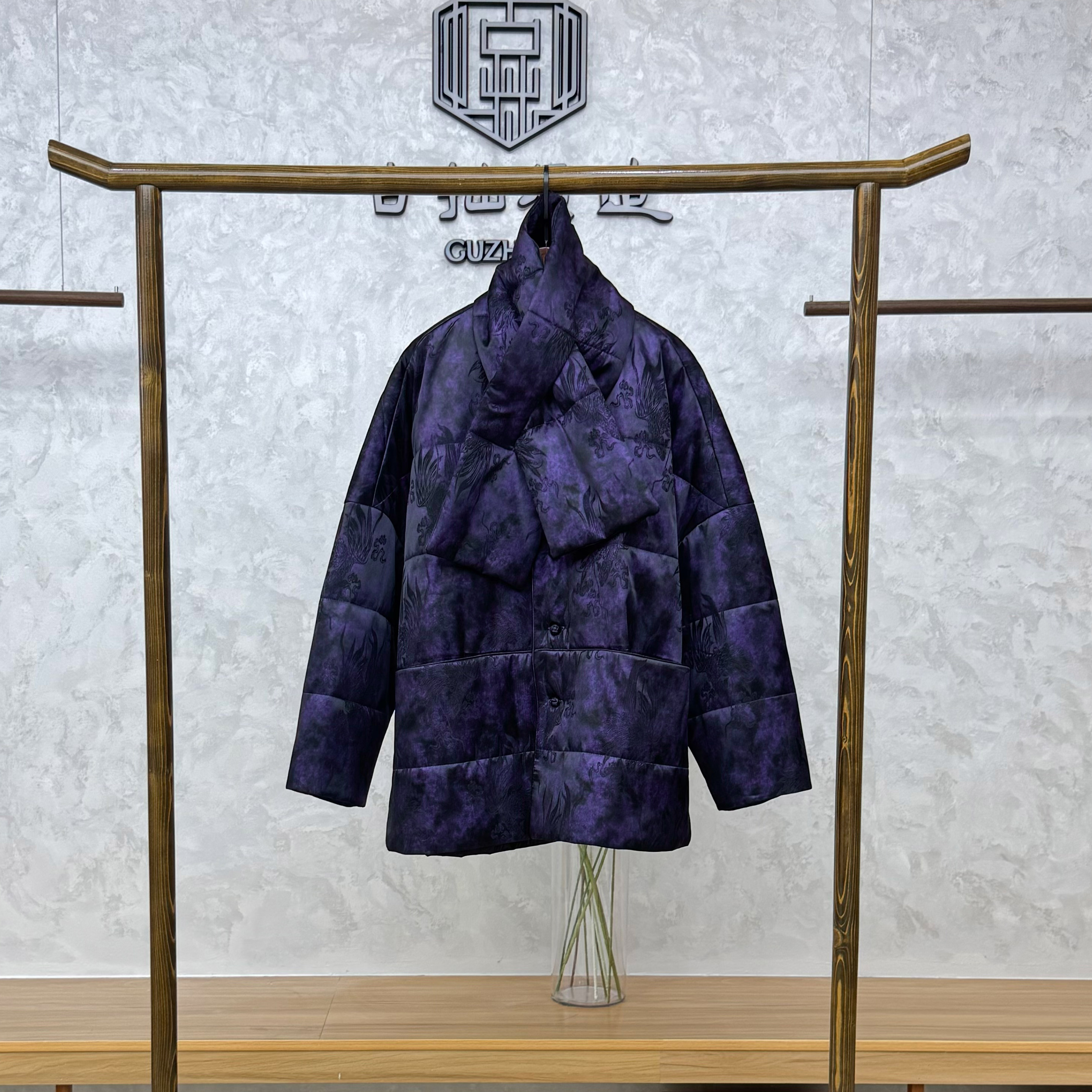 暮山凝！人丝提花植物染新中式棉服外套！GZ7098