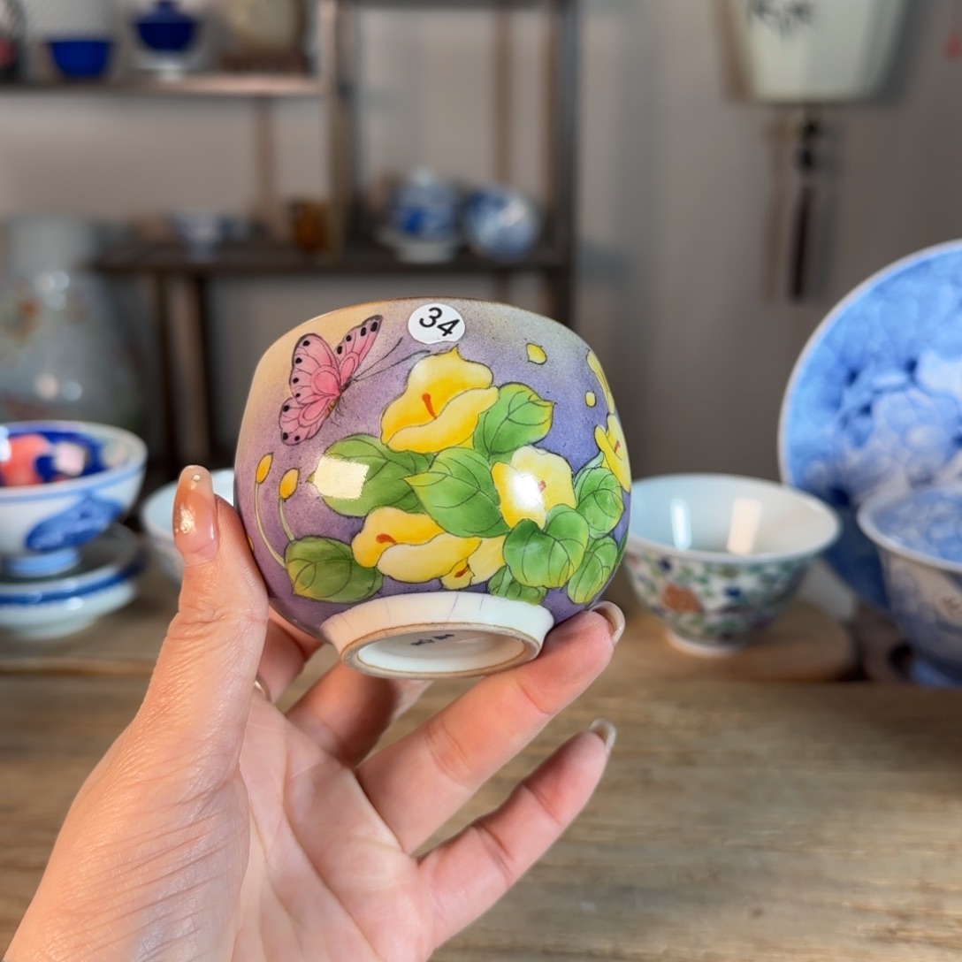 杯景德镇陶瓷柴烧多人