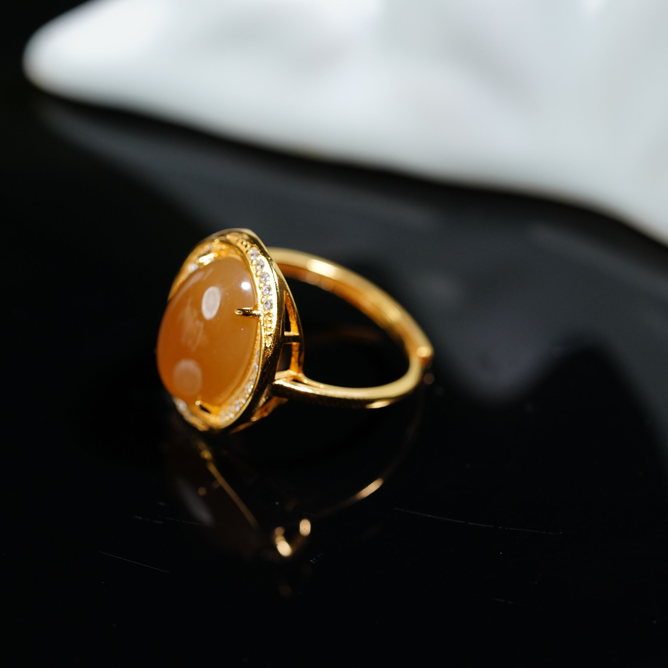 【阿茶专属】s925和田玉糖料戒指