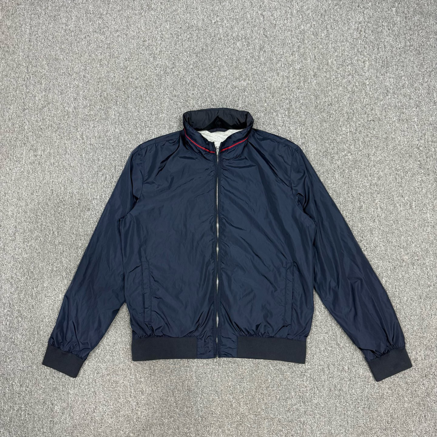99新 GUCCI/古驰 14555052 藏蓝色尼龙夹克外套 48码99新