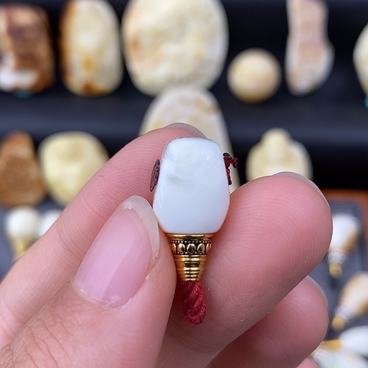 琥珀未镶嵌裸石10金瓷白三通c752