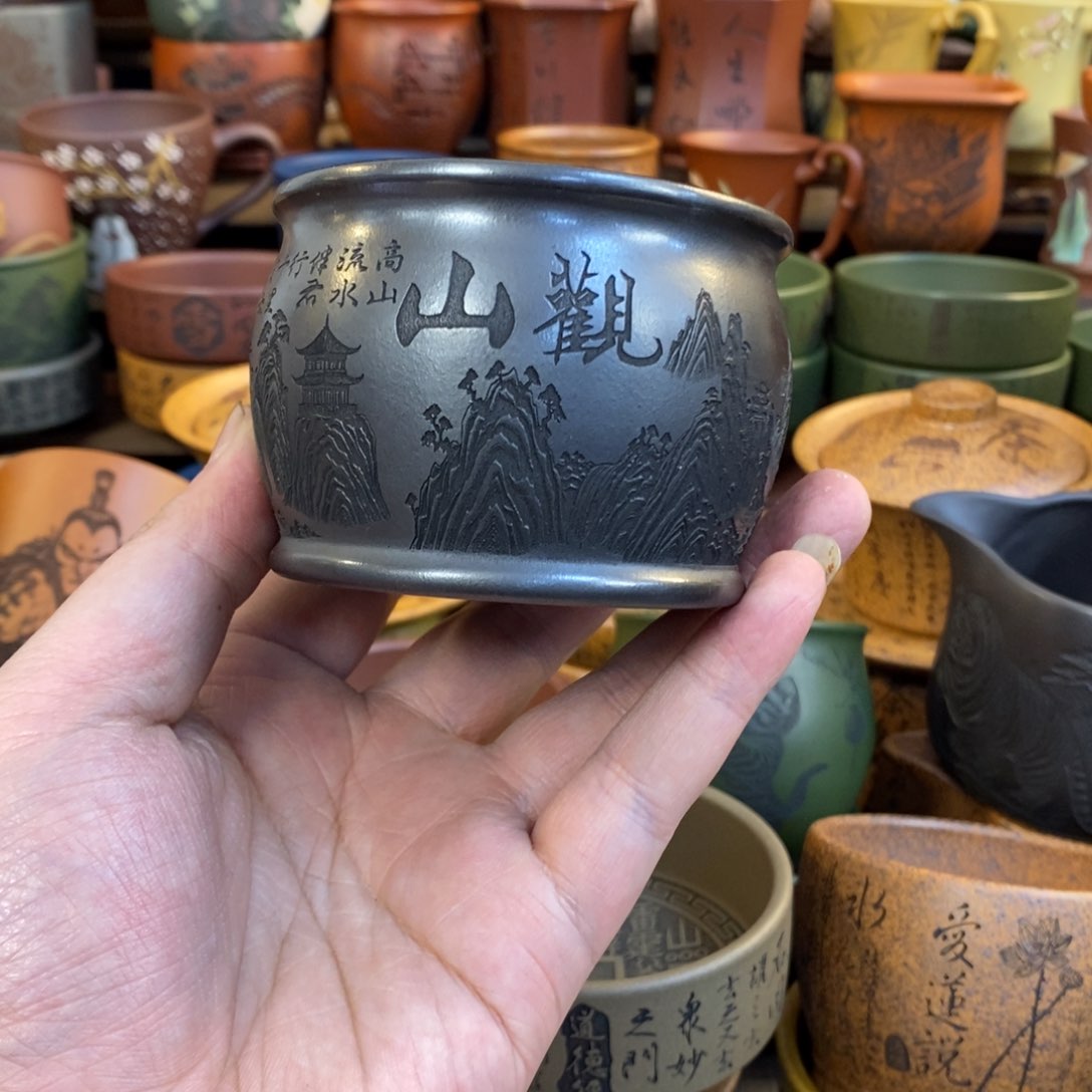 紫砂杯子宜兴全手工紫砂杯