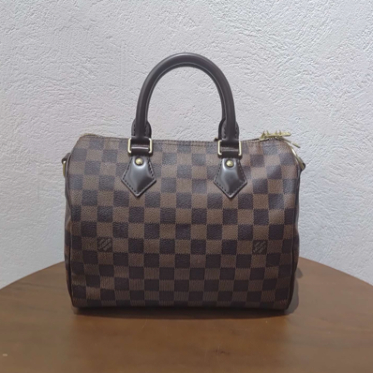 95新 LouisVuitton/路易威登 老花棋盘格speedy 25时尚斜挎包