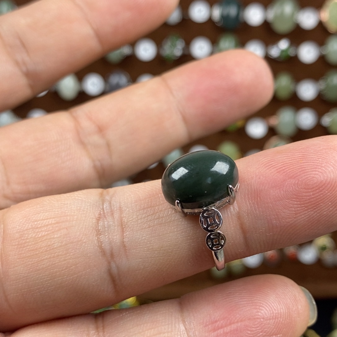 和田玉（青玉）戒指合金