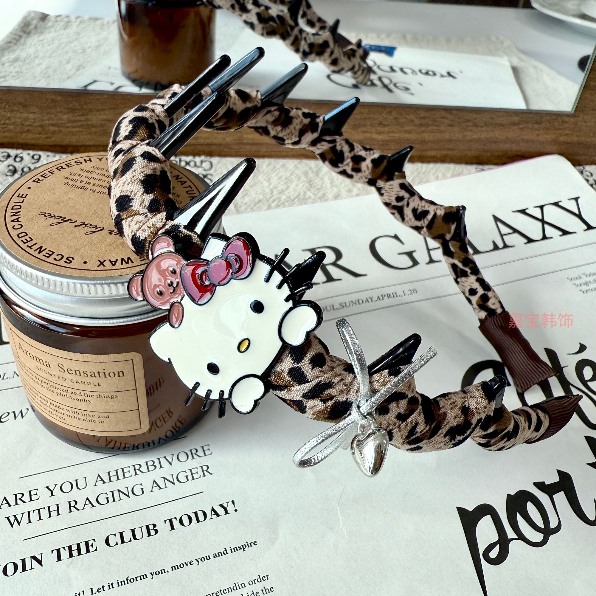 韩国东大门定制款原创设计气质轻奢kiity高级感豹纹高级发箍FG32