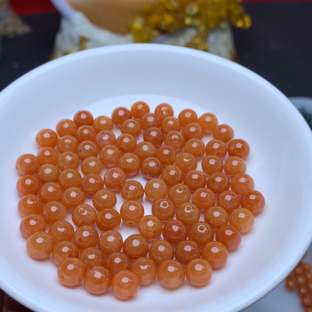 【闪购商品】翡翠手链未镶嵌卡6.8冰红20个