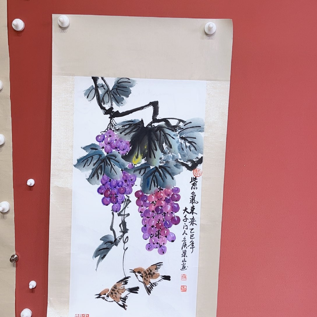 国画哈**行侯果山老师亲笔手绘作品朵 