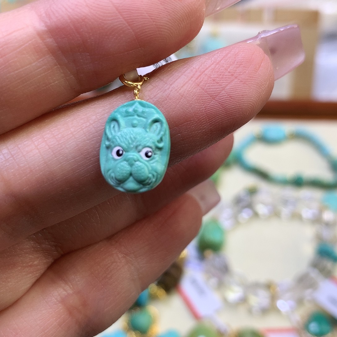 绿松石18K金镶嵌滴流