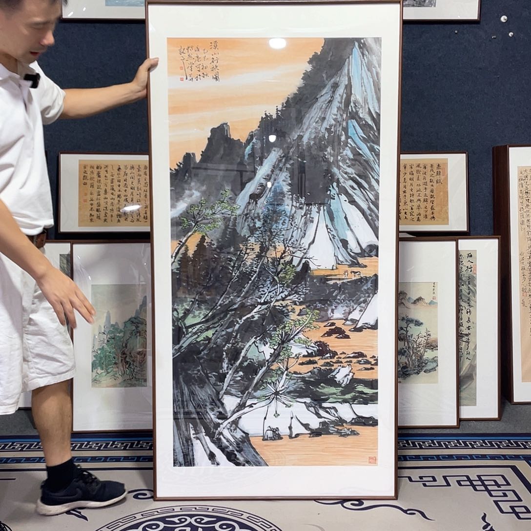 国画手绘画作品带框80/160