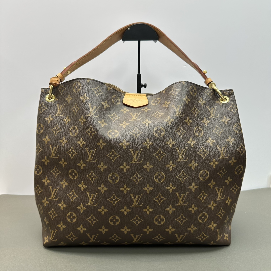 95新 LouisVuitton/路易威登 graceful老花hobo单肩包 53147