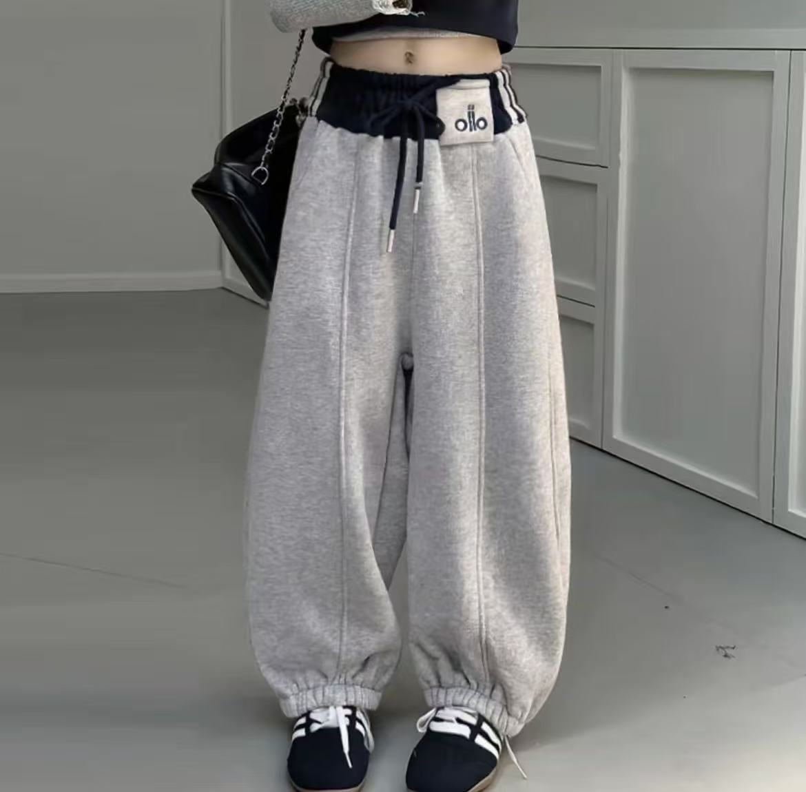 【立体加绒】2025男女童加绒时尚冬季简约百搭防寒宽松卫裤上学神裤