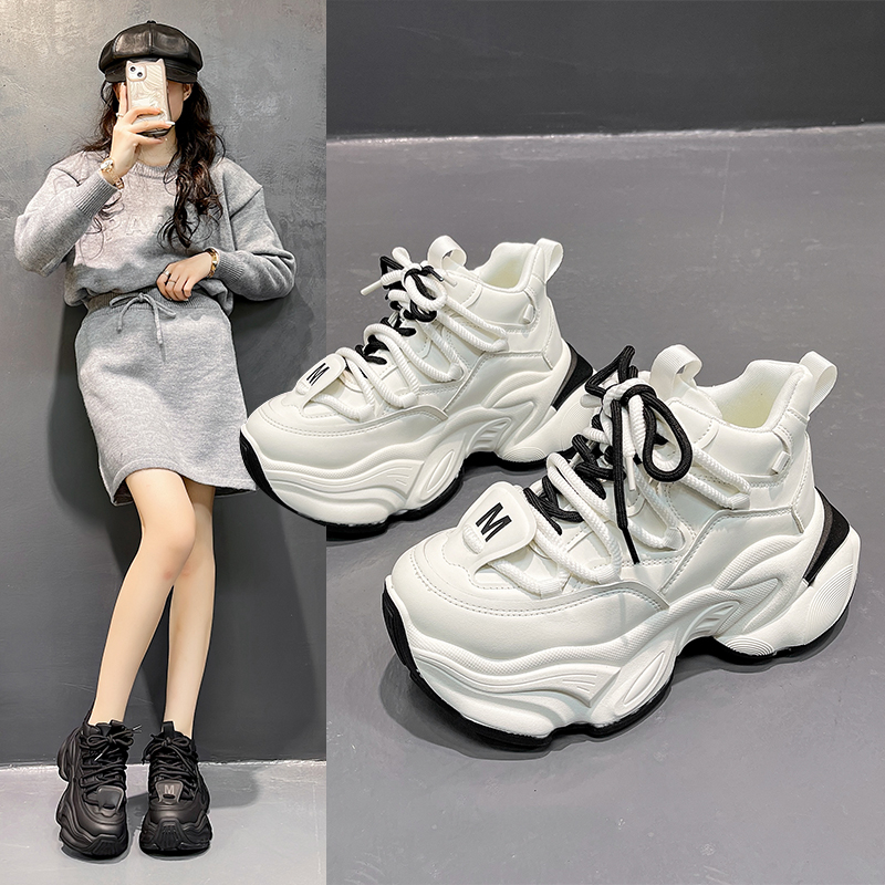 厚底松糕增高巨好看不累脚老爹运动鞋子女2025秋季新款爆款休闲鞋