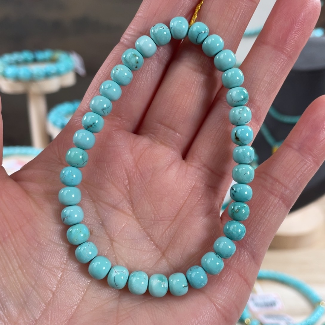 绿松石未镶嵌套链5.8精品高瓷果冻料老型手串