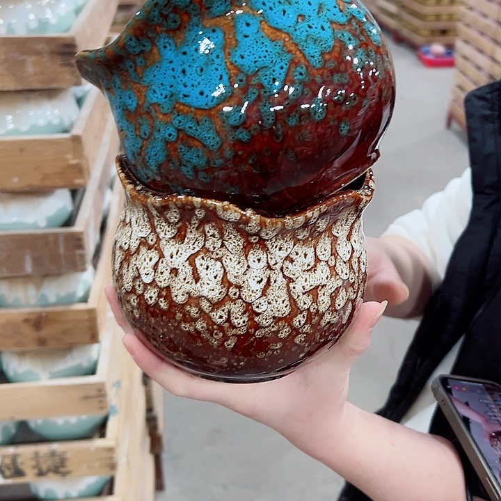 有孔.凑满10元发货多肉陶瓷花盆！