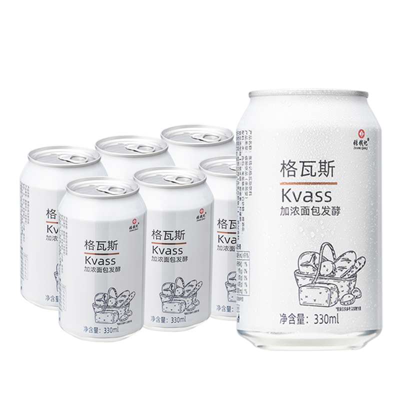 格瓦斯330ml*6罐面包发酵饮料易拉罐装整箱听装饮品团购特价