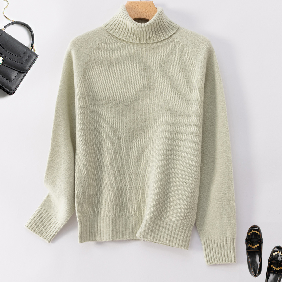 【赛兔】含9.1%牦牛绒羊毛衫女休闲纯色基础针织衫303255010【专属】