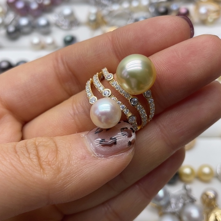 海水珍珠戒指银S925镶嵌