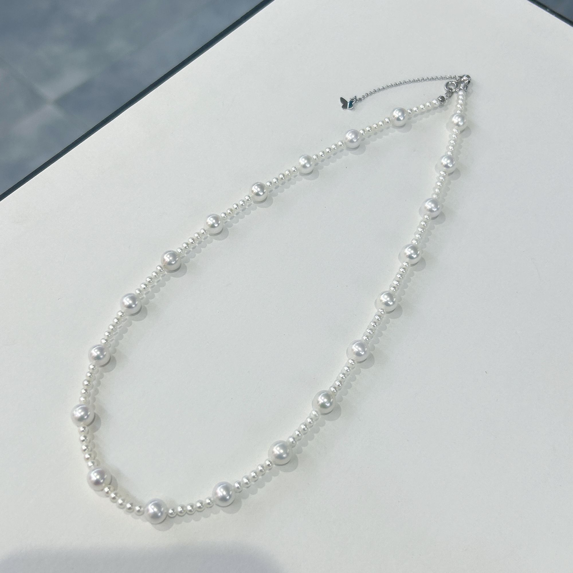 淡水珍珠满天星项链 2-3mm+6-7mm S925银 SD038