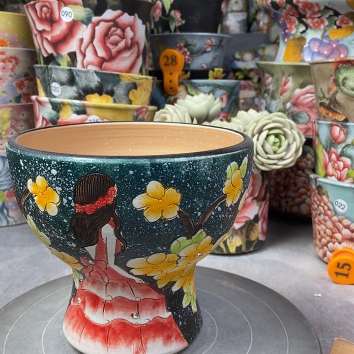 红陶景德镇艺术手绘作品