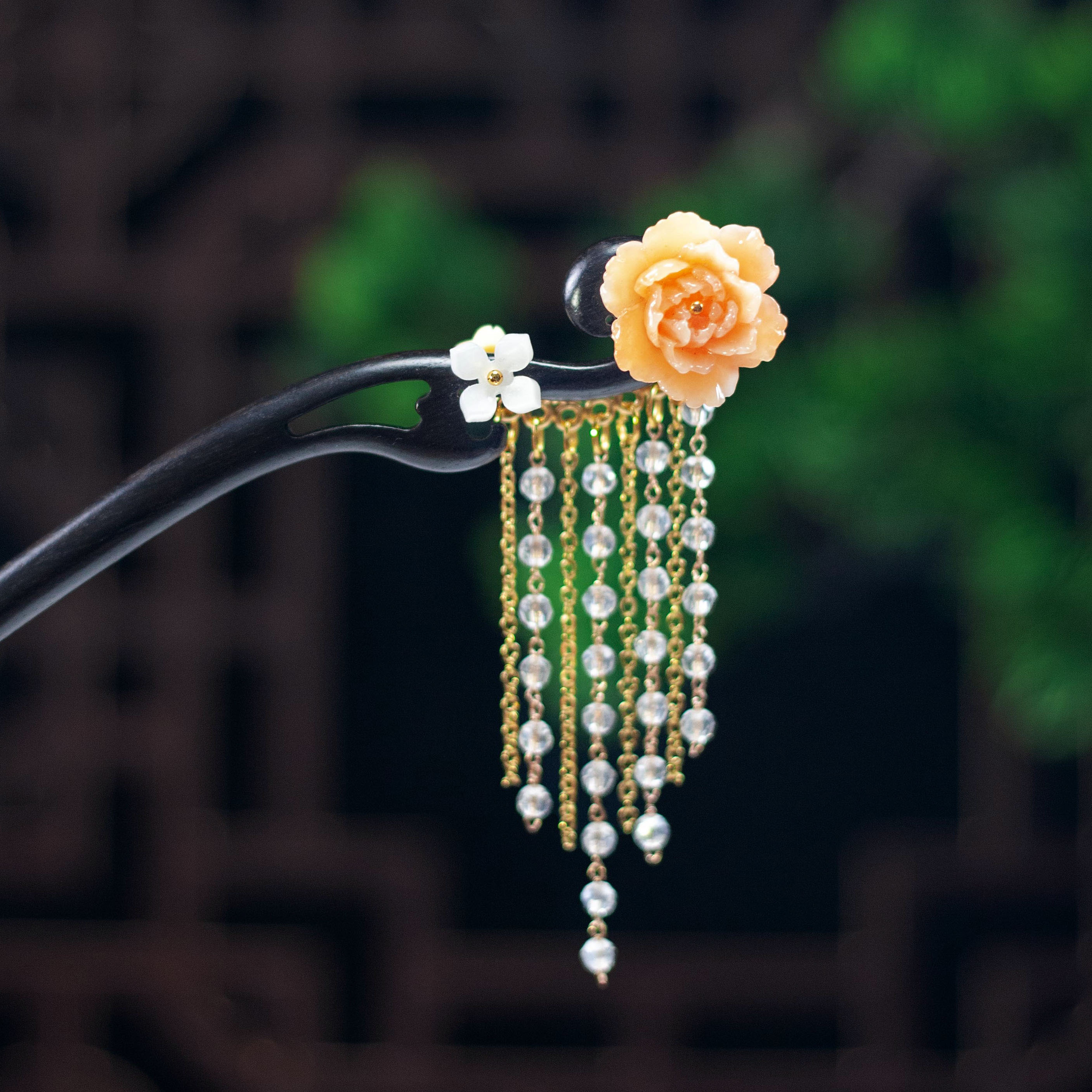 古风发簪流苏步摇木簪子黑檀木头饰盘发汉服配饰国风古装发钗女