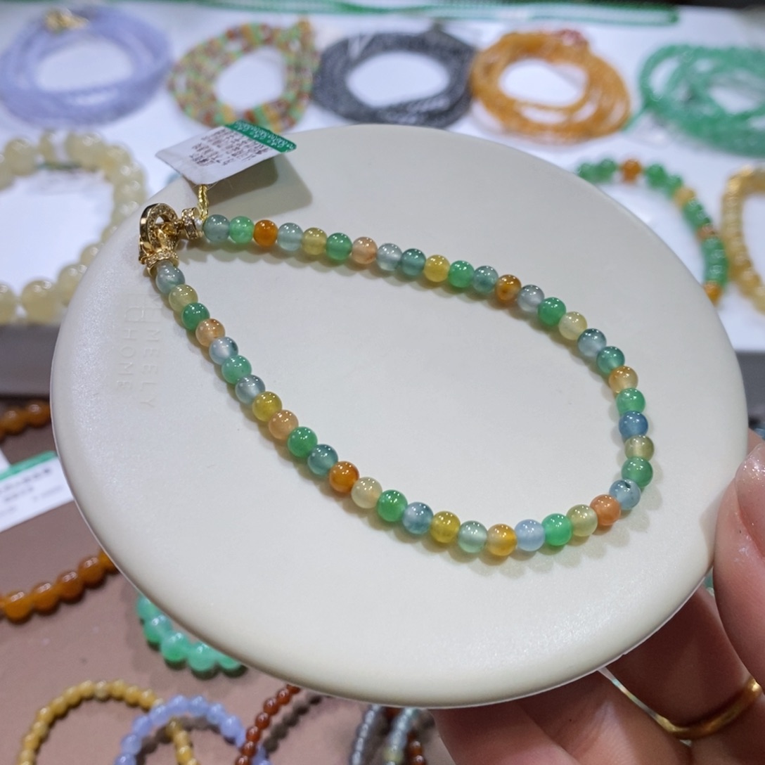 翡翠手链未镶嵌多宝小米