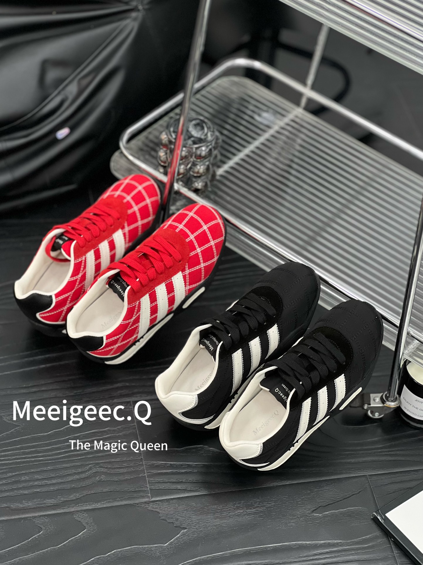 896-21系带车缝线健步跑步鞋百搭潮流运动鞋休闲女鞋德训鞋