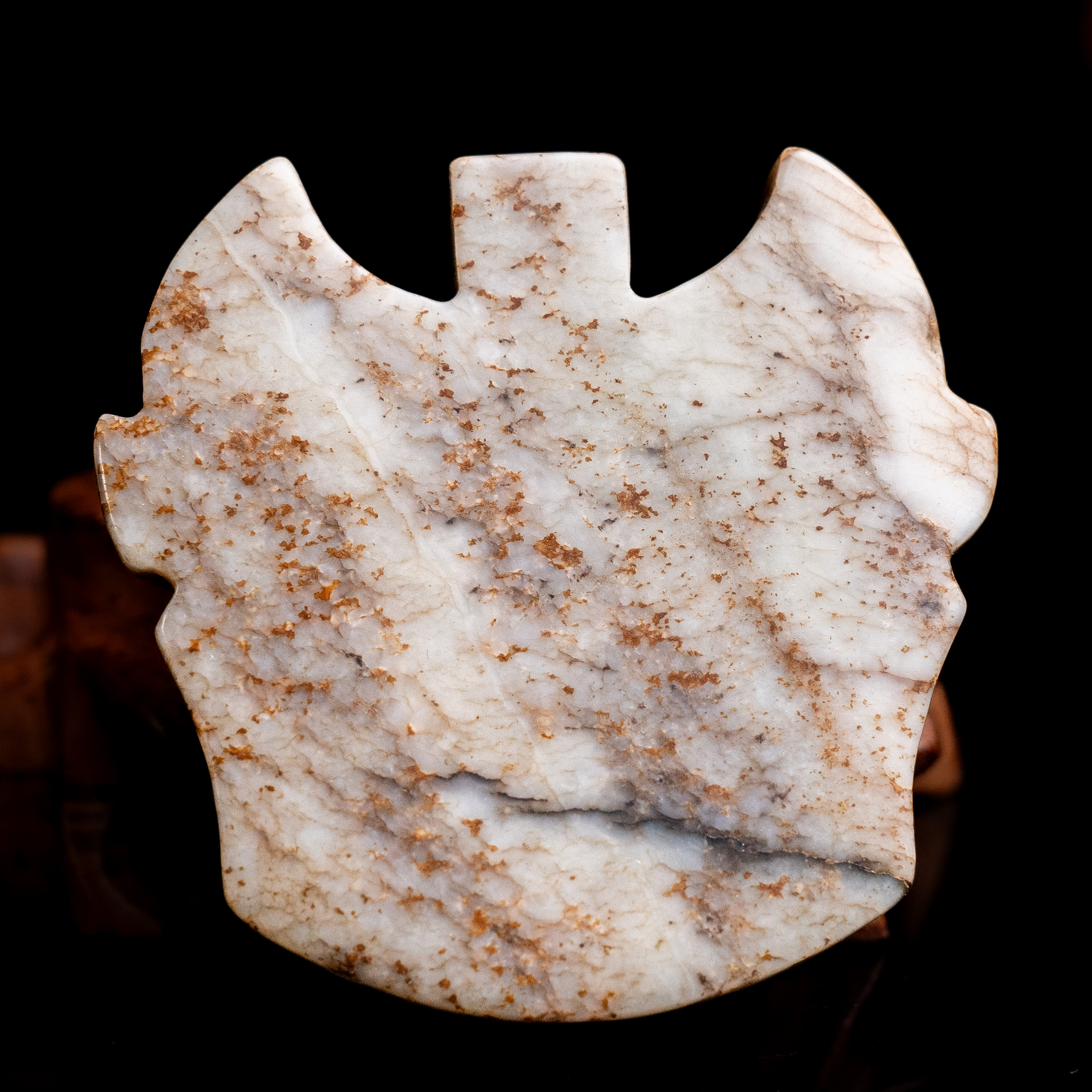 明代地方玉牛首花件-NX