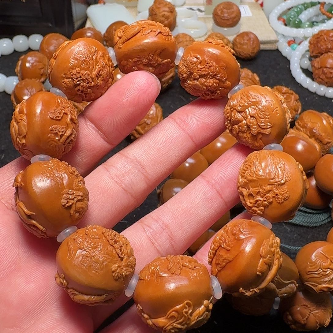 橄榄核手串/手链云*王晓明核雕艺术钟馗