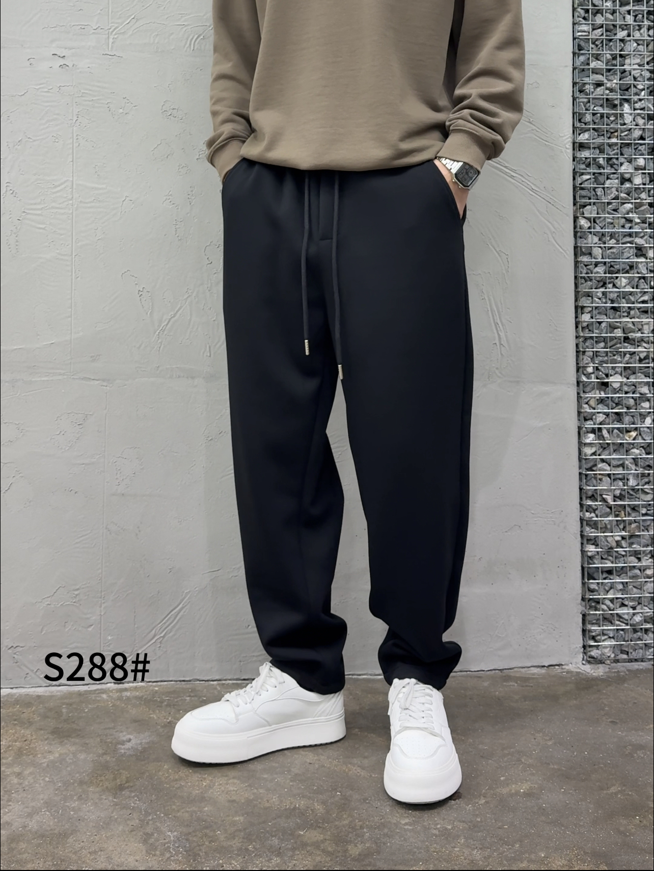 秋季新款卫裤男士潮流简约时尚休闲裤垂感宽松长裤男美式直筒裤子