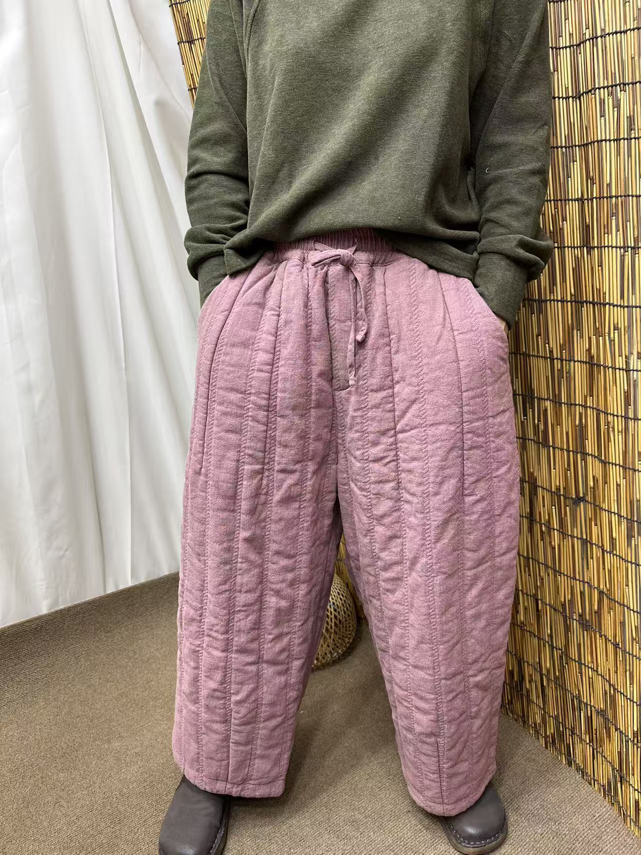 250810汉麻棉裤桑蚕丝直筒八分裤显瘦休闲