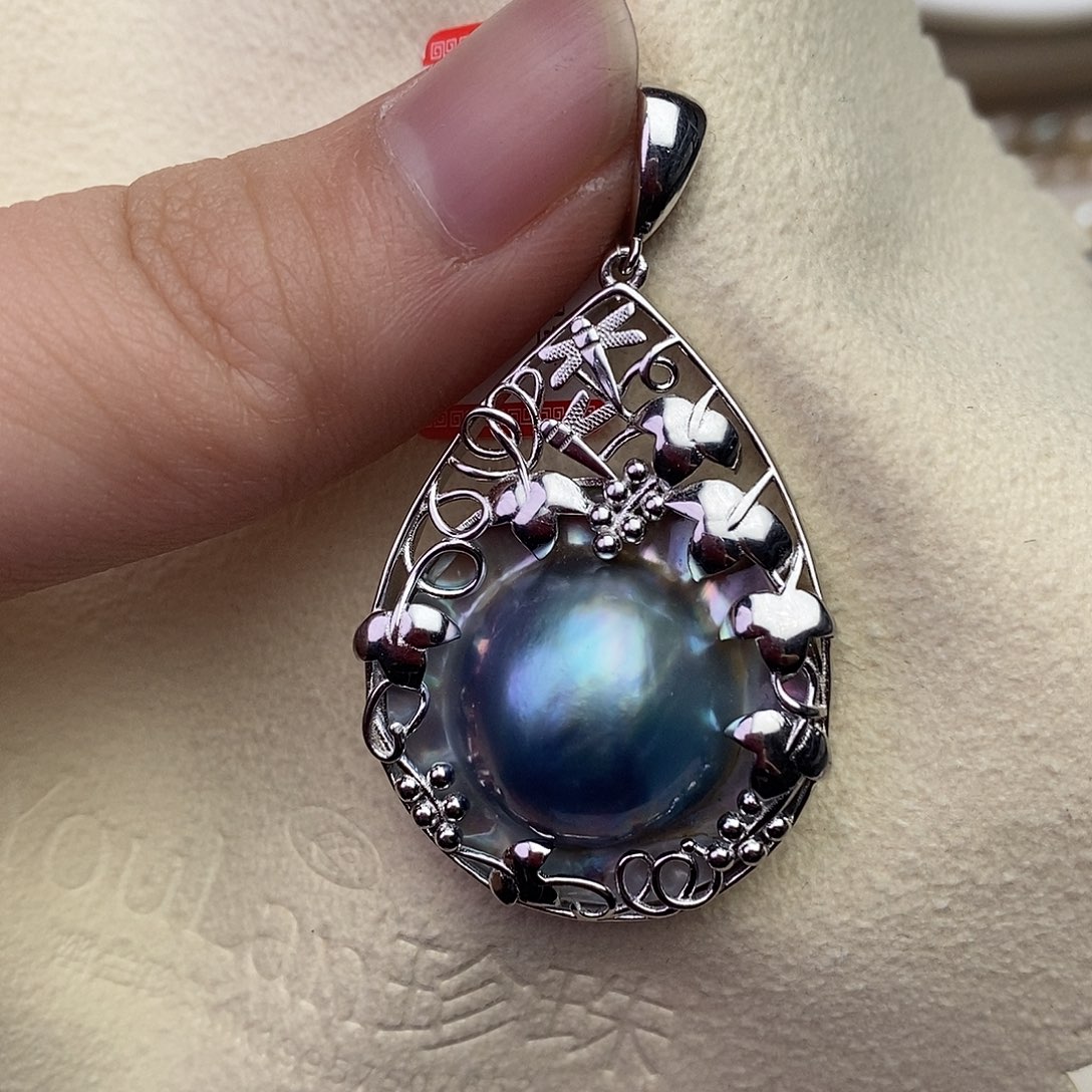 拼合珍珠（马贝珠）颈饰银S925镶嵌