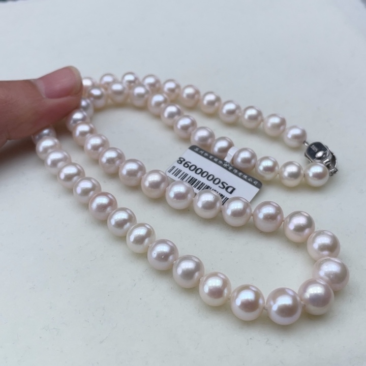 淡水珍珠颈饰银S925镶嵌卡8➕极光天女粉高品
