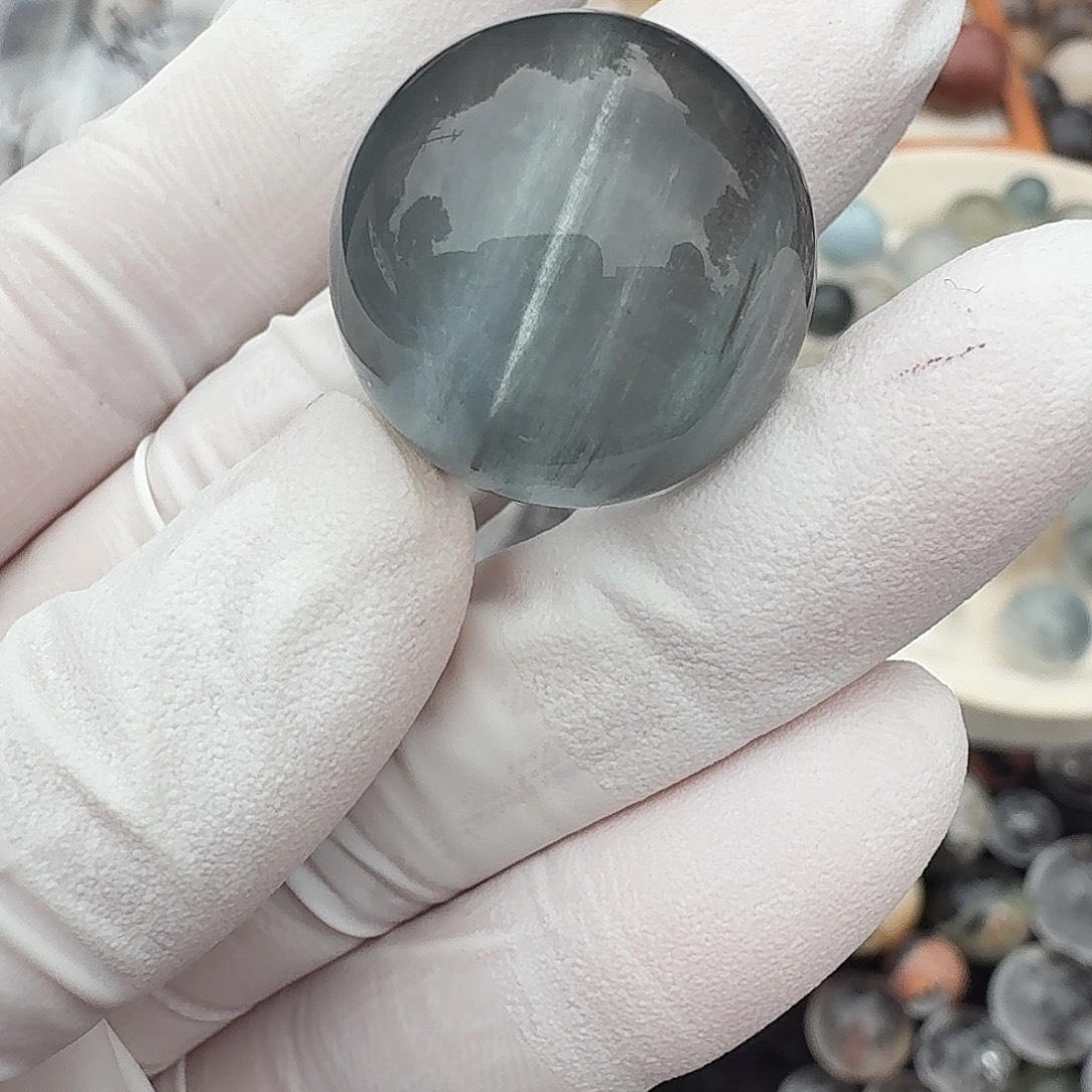 明***吧水晶珠宝半成品未镶嵌兔毛20.4mm定制不退换