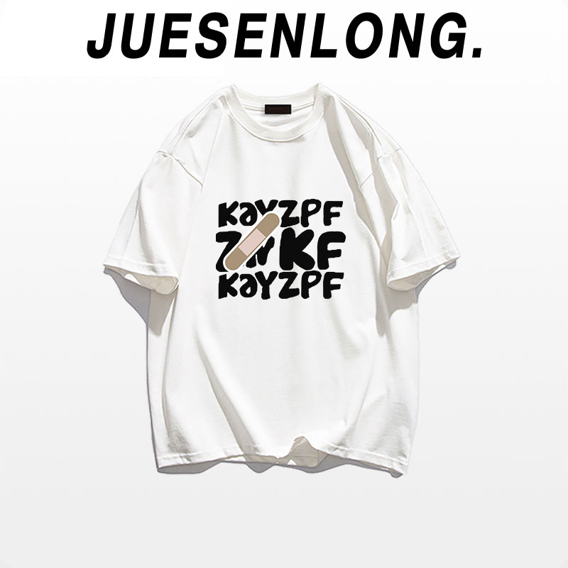 款112-棉质300克重磅新款美式印花T恤短袖ins秋冬季宽松休闲学生