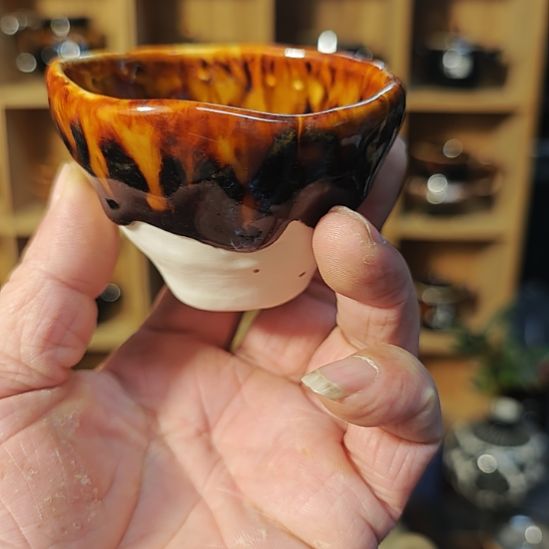 天然老黑釉斗笠盏