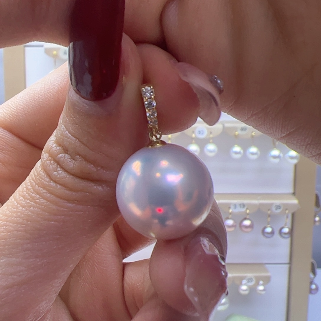 淡水珍珠颈饰18K金镶嵌