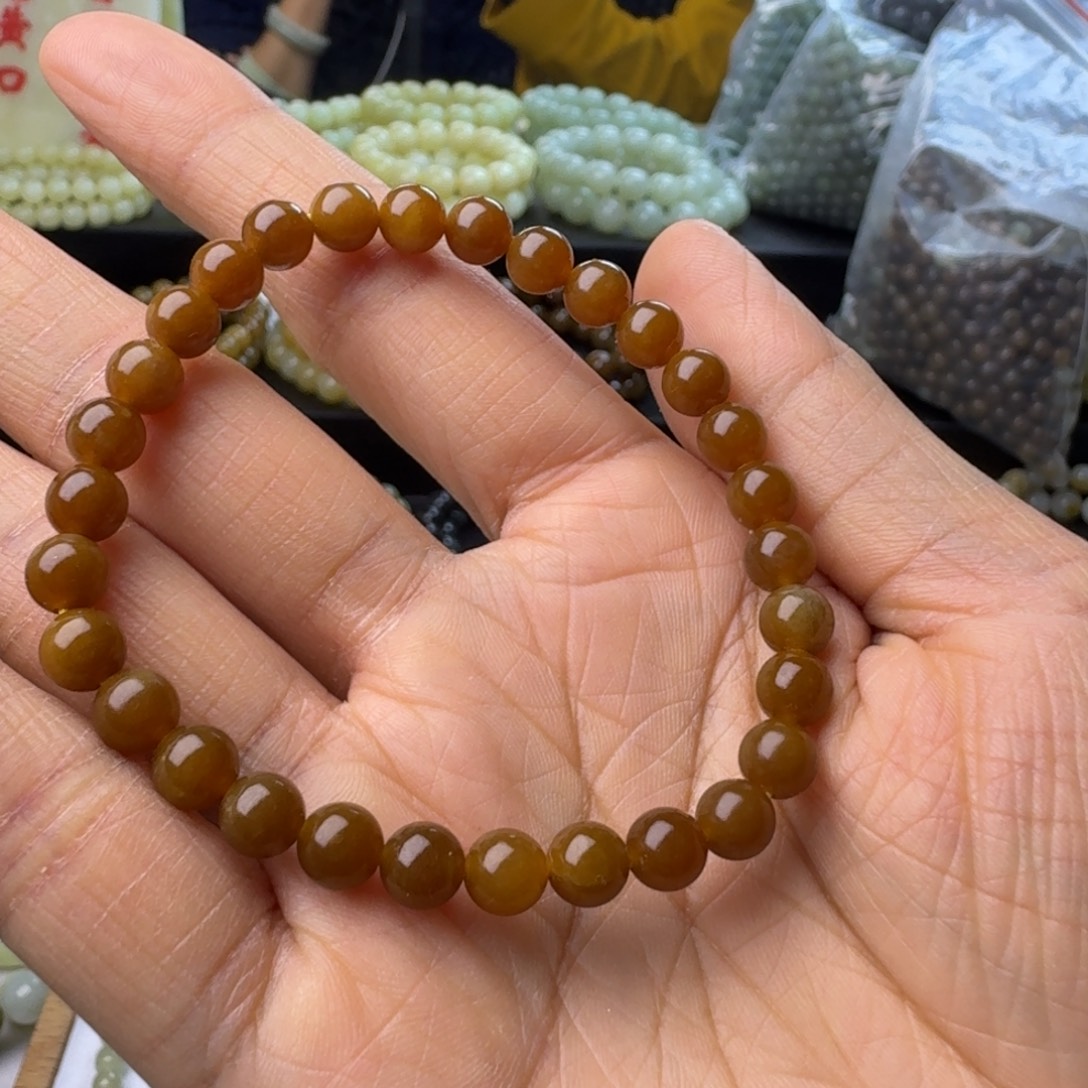 d***x和田玉（糖玉）未镶嵌手链