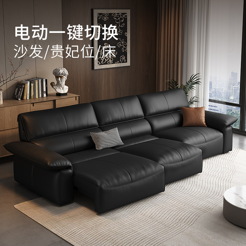 【特惠】不支持延期发货顾家家居头层牛皮羽毛填充靠包沙发床1220