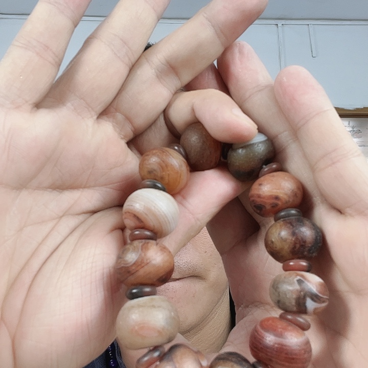 玛瑙手链未镶嵌T18墨缠丝卡14/18