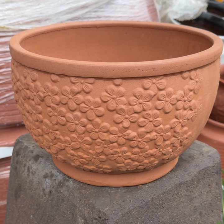 紫砂花盆口30高19宜兴紫砂 