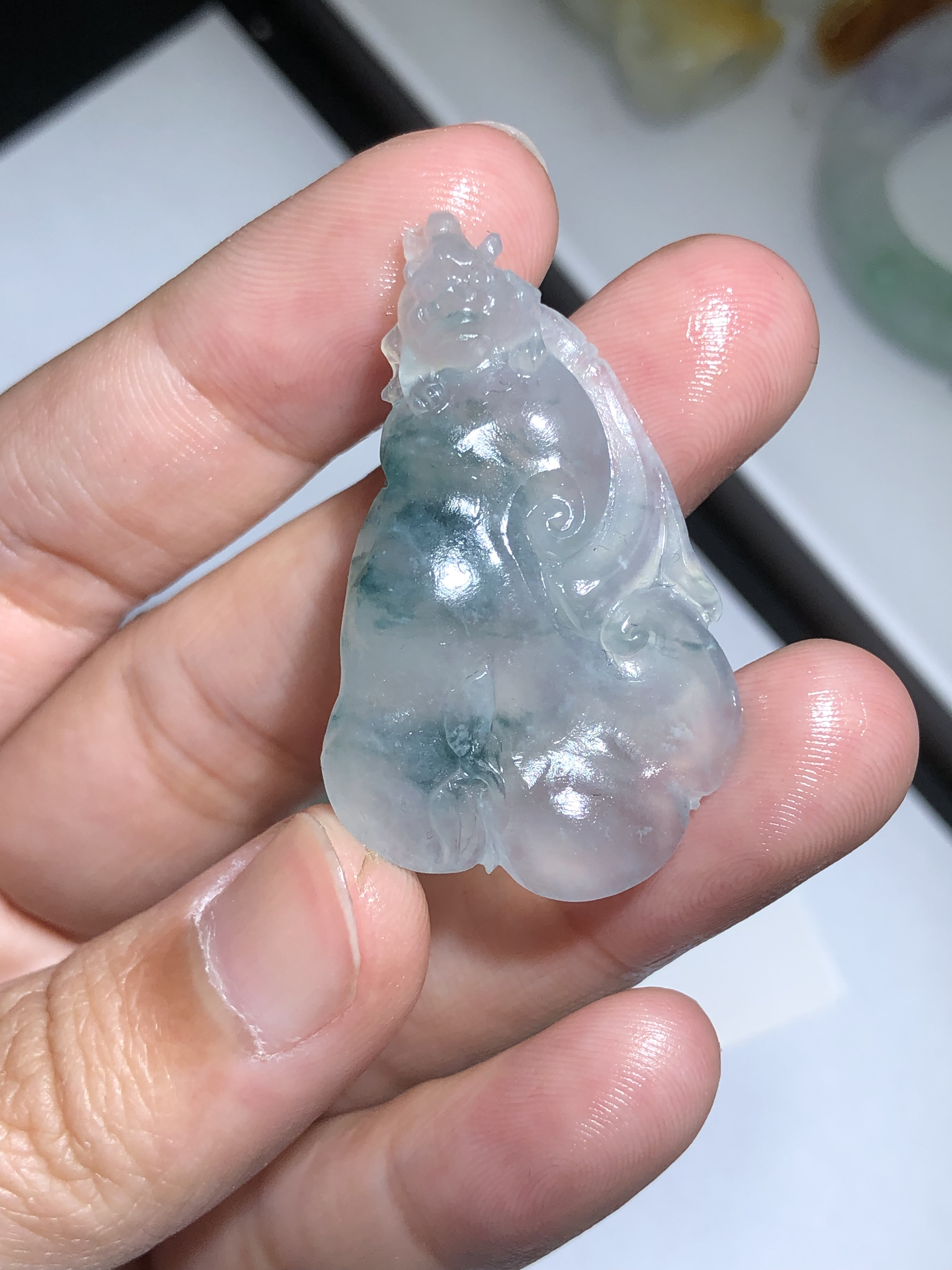 缅甸翡翠A货挂件【毛货定制未抛光无鉴赏期】