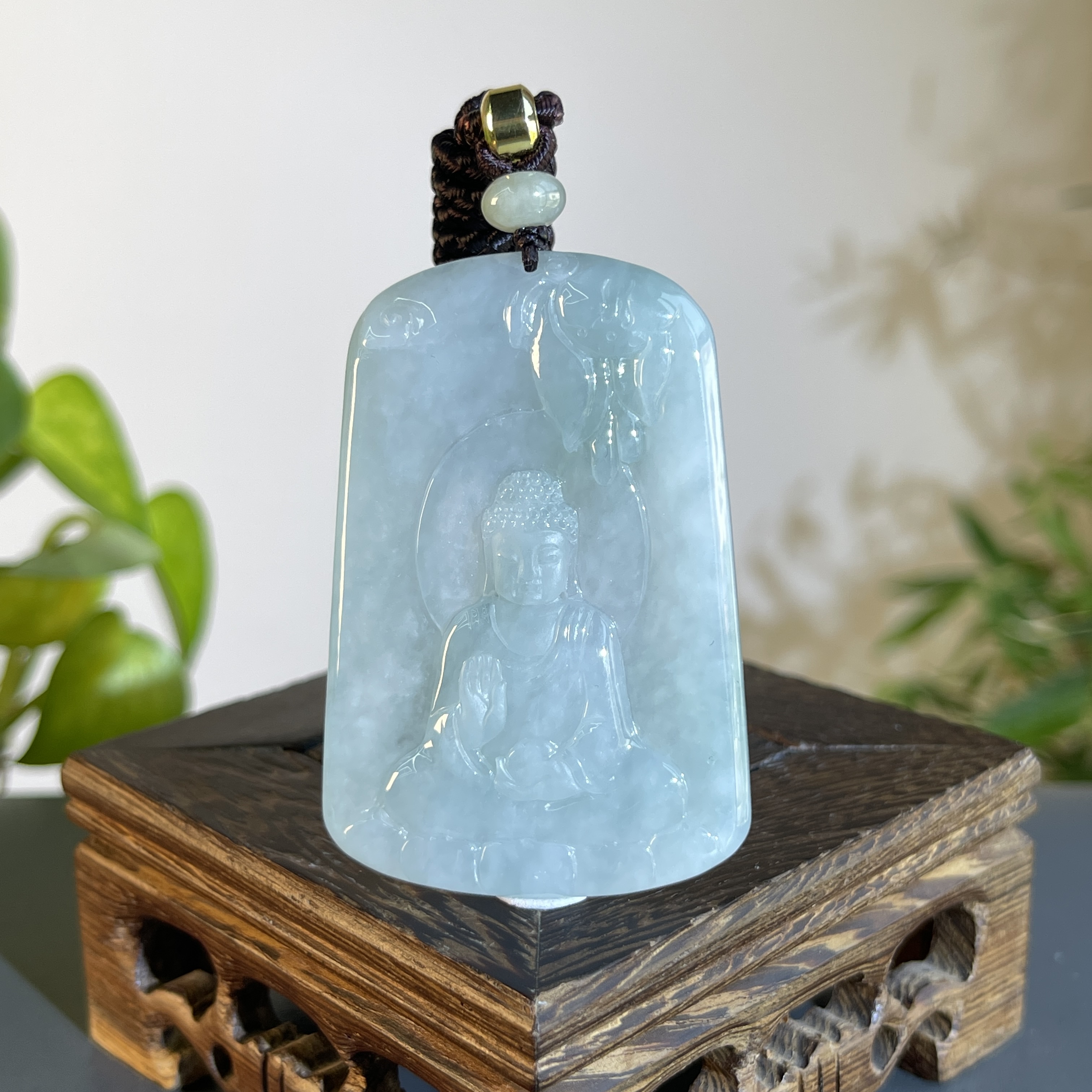 JTB10-160  天然缅甸A货翡翠  阿弥陀佛