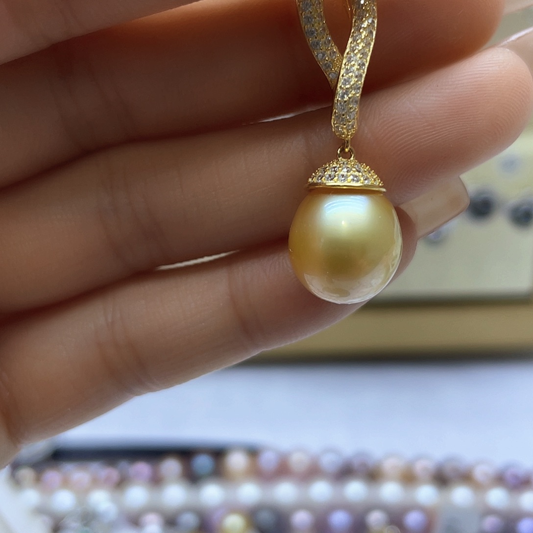 海水珍珠银S925镶嵌颈饰