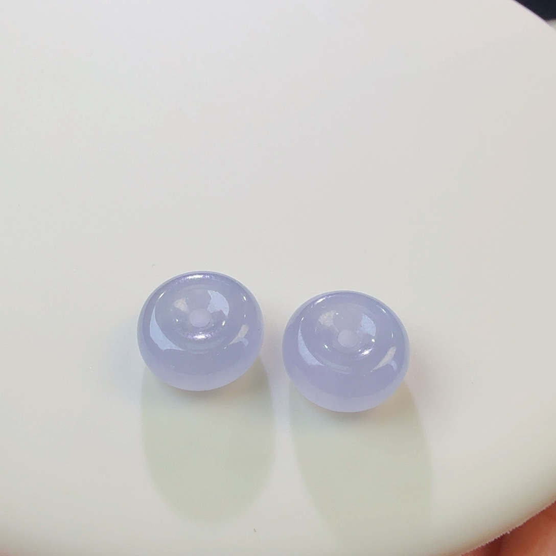 翡翠裸石蓝紫肉扣