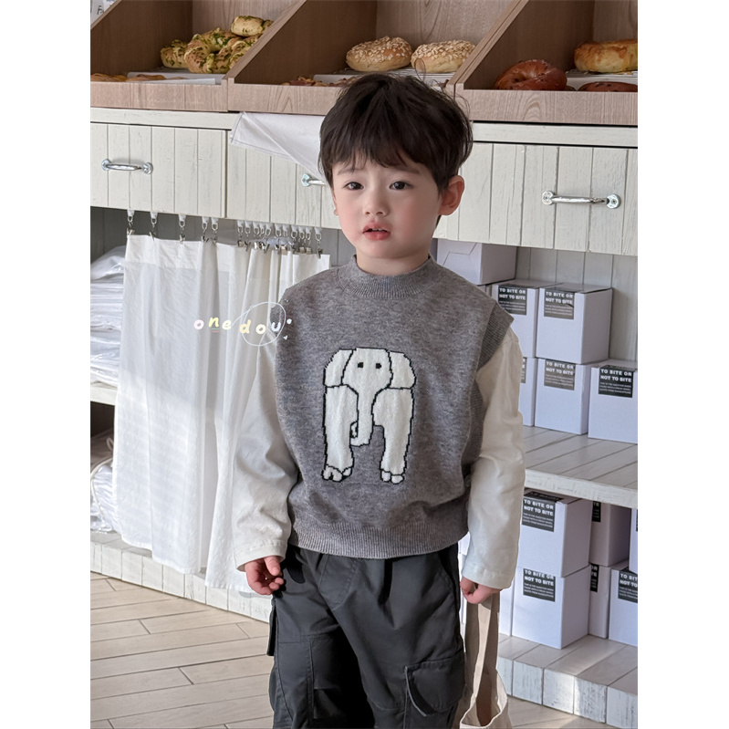 AA87~one豆·25春~大象针织背心2507