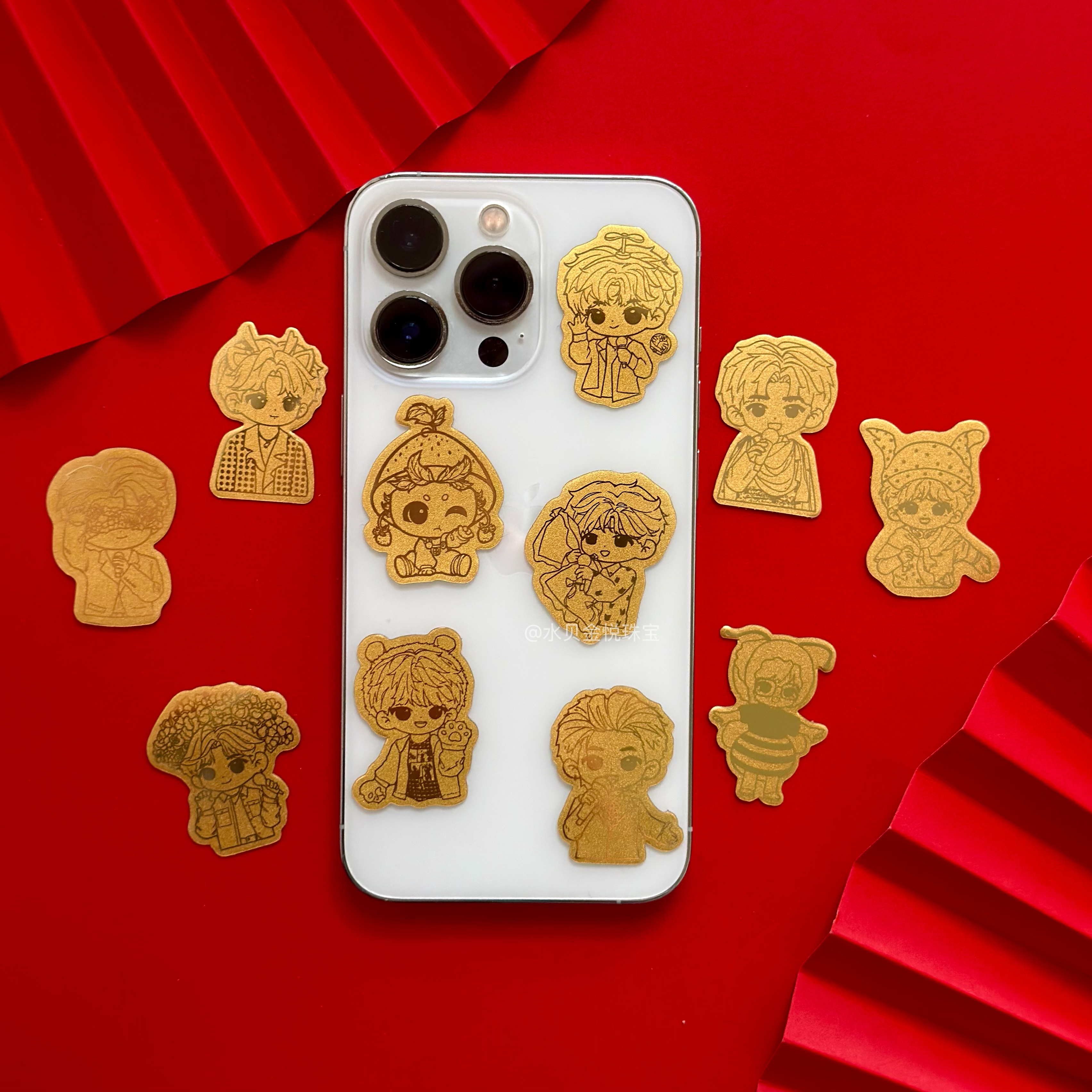 含金工艺品【十个勤天单人】含金手机贴演唱会应援物料种地吧禾伙人